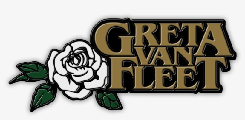 Rose Pin Album - Greta Van Fleet Tour Dates 2017 - Black - 100% Cotton, transparent png