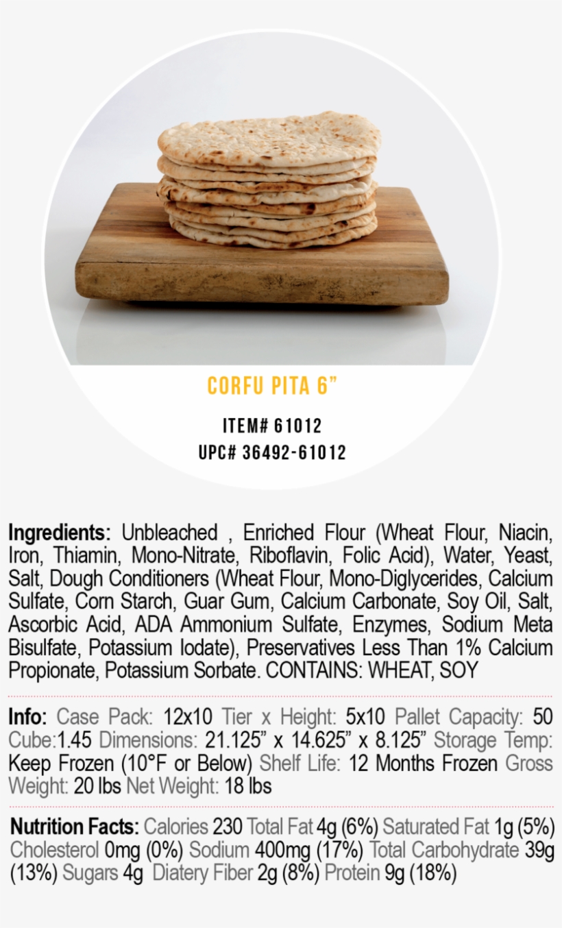 Corfu Pita Breads 6 In - Corfu Pita Bread Recipe, transparent png