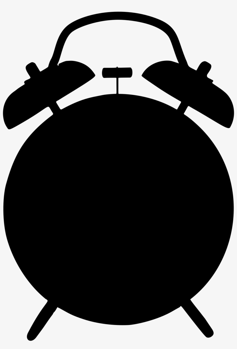 Png Black And White Clock Silhouette Big Image - Alarm Clock Silhouette, transparent png