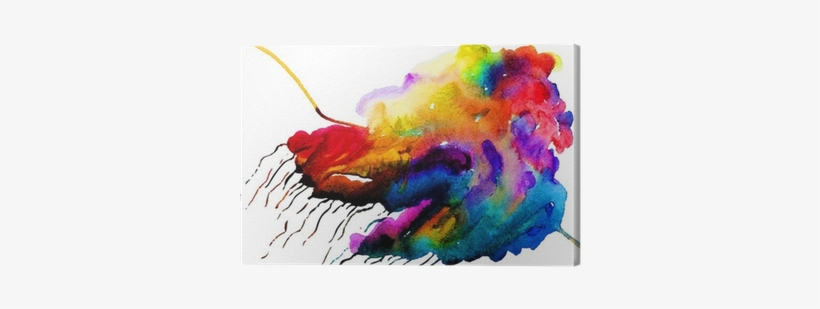 Vector Watercolor Colorful Cloud Canvas Print • Pixers® - Watercolor Painting, transparent png