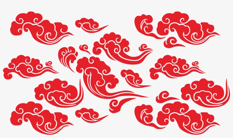 Red Cloud Clipart Vector Chinese Cloud Vector Png 3350x1825 Png Download Pngkit