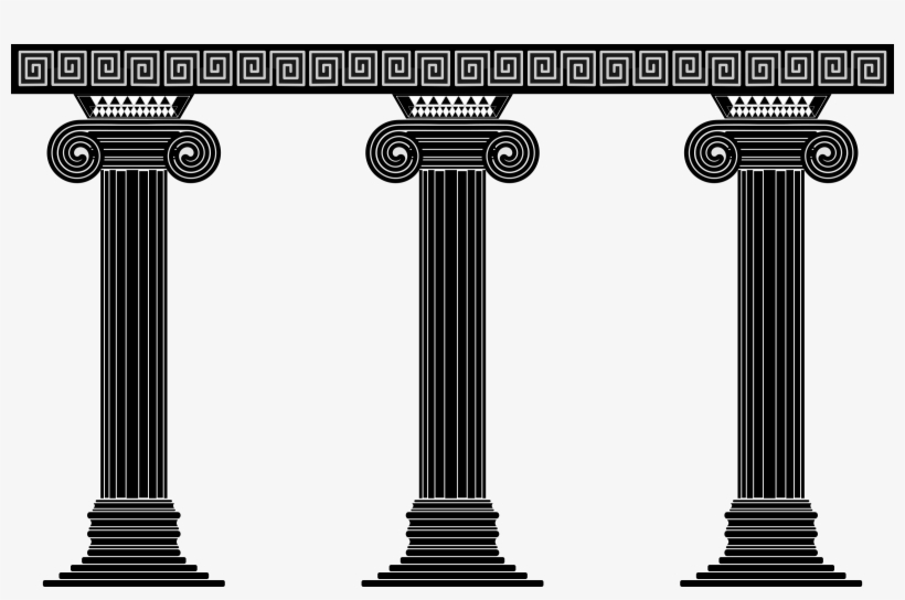 Clipart Black And White Stock Pillars Vector Modern - Greek Pillars Clip Art, transparent png