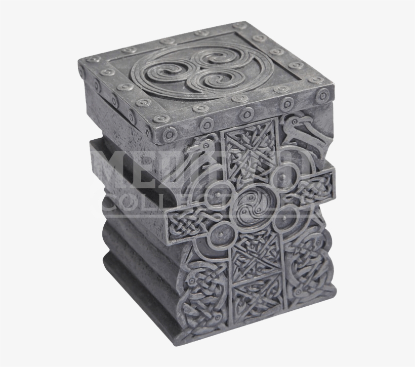 Small Celtic Cross Keepsake Jewelry Resin Box Faux, transparent png