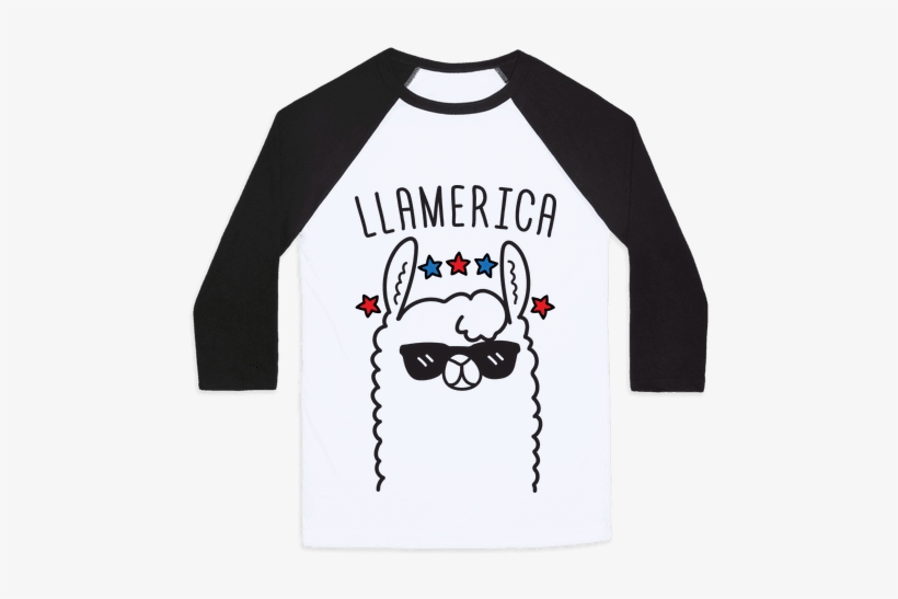 Llamerica American Llama Baseball Tee - Believe In Aliens T Shirt, transparent png