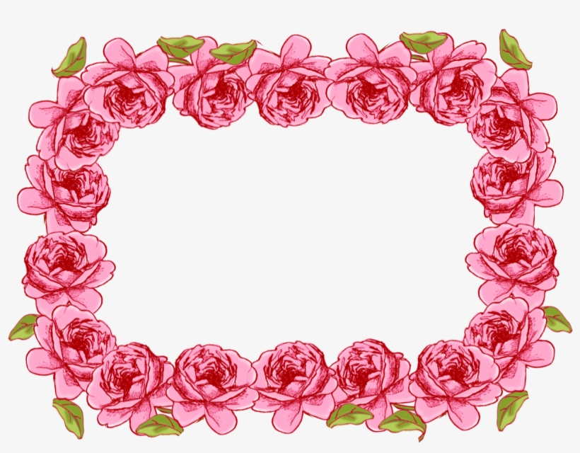 Free Faux Vintage Roses Frame And Borders Png Rosenrahmen - Pink Vintage Frames Png, transparent png