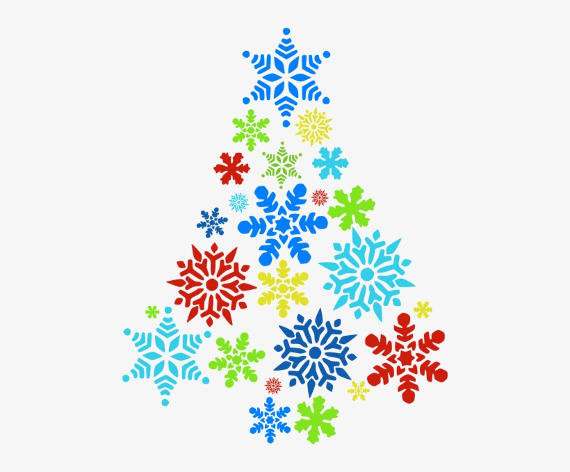 Colorful Snowflake Tree Clip Art - Christmas Clip Art Snowflakes, transparent png