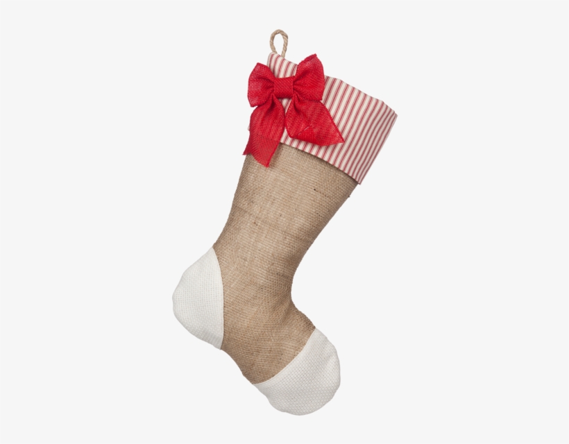 Christmas Stockings With Red Ticking Accents - Sock, transparent png