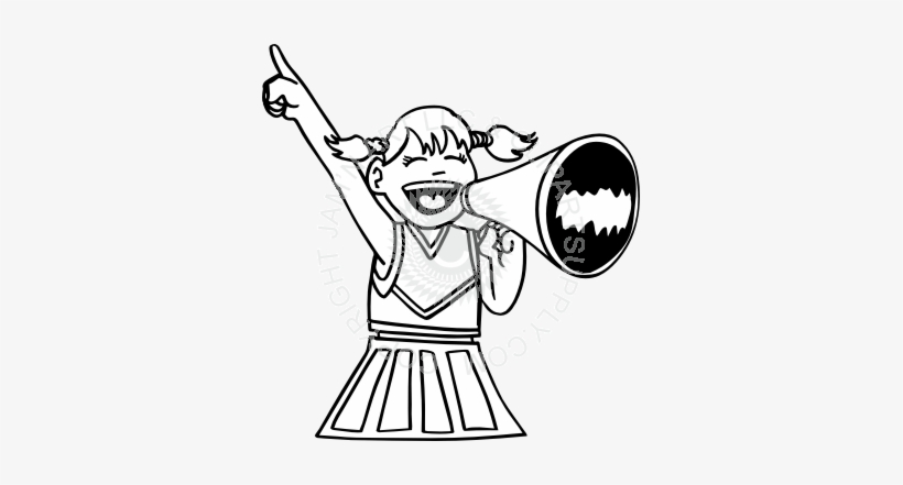 Bullhorn Drawing At Getdrawings - Girl Shouting Clipart Black And White, transparent png