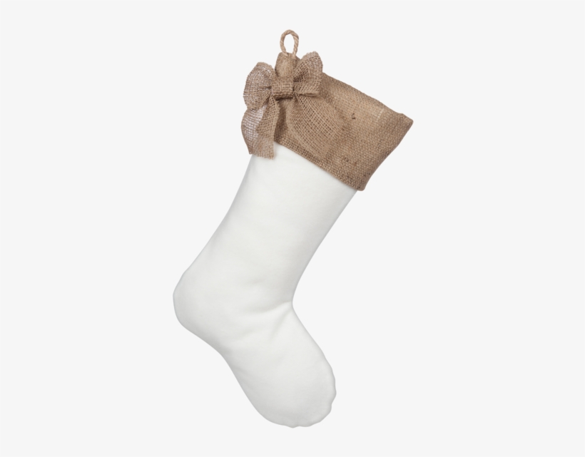 Christmas Stocking With Burlap Accents - Christmas Day, transparent png