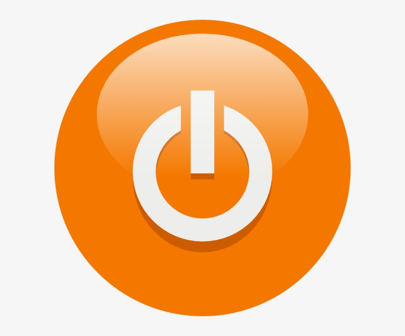 Orange Power Button, transparent png