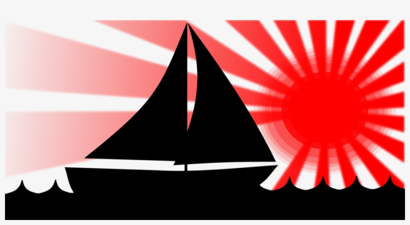 Sailing, Sailboat, Sunset, Sunrise - Red Sun Tattoo, transparent png