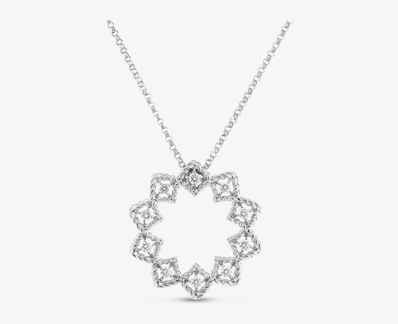 Roberto Coin Medium Starburst Necklace - Roberto Coin Diamond & 18k Yellow Gold Necklace, transparent png