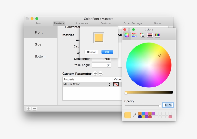 In The Property Pop-up, You Pick Master Color, And - Font, transparent png