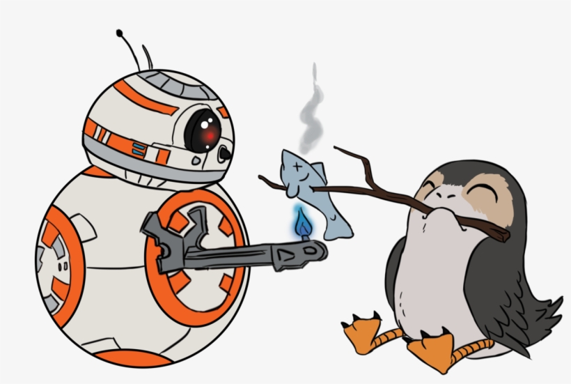 While Poe Is Running After This Porg, These Two Are - Star Wars, transparent png
