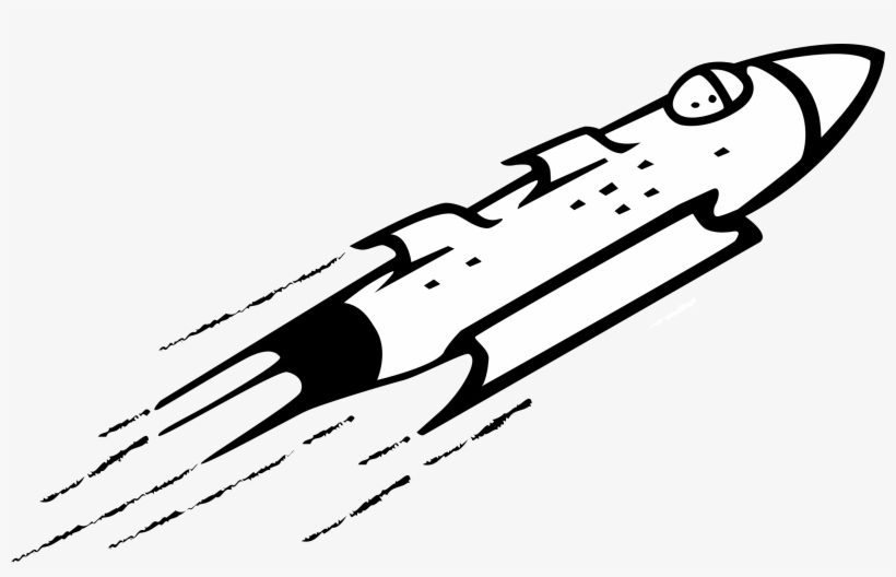 Big Image - White Silhouette Rocket, transparent png