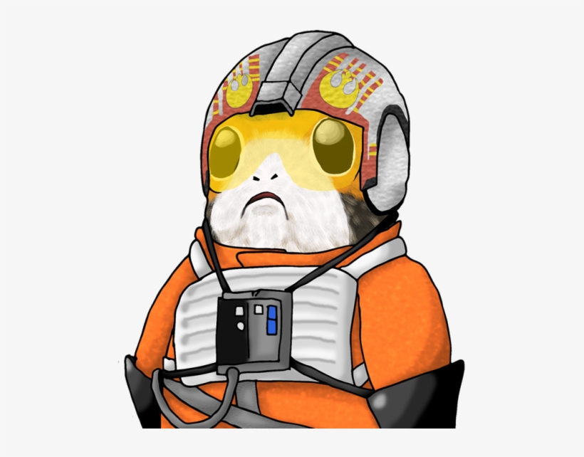Porgkins The Rebel Porg Pilot - Cartoon, transparent png