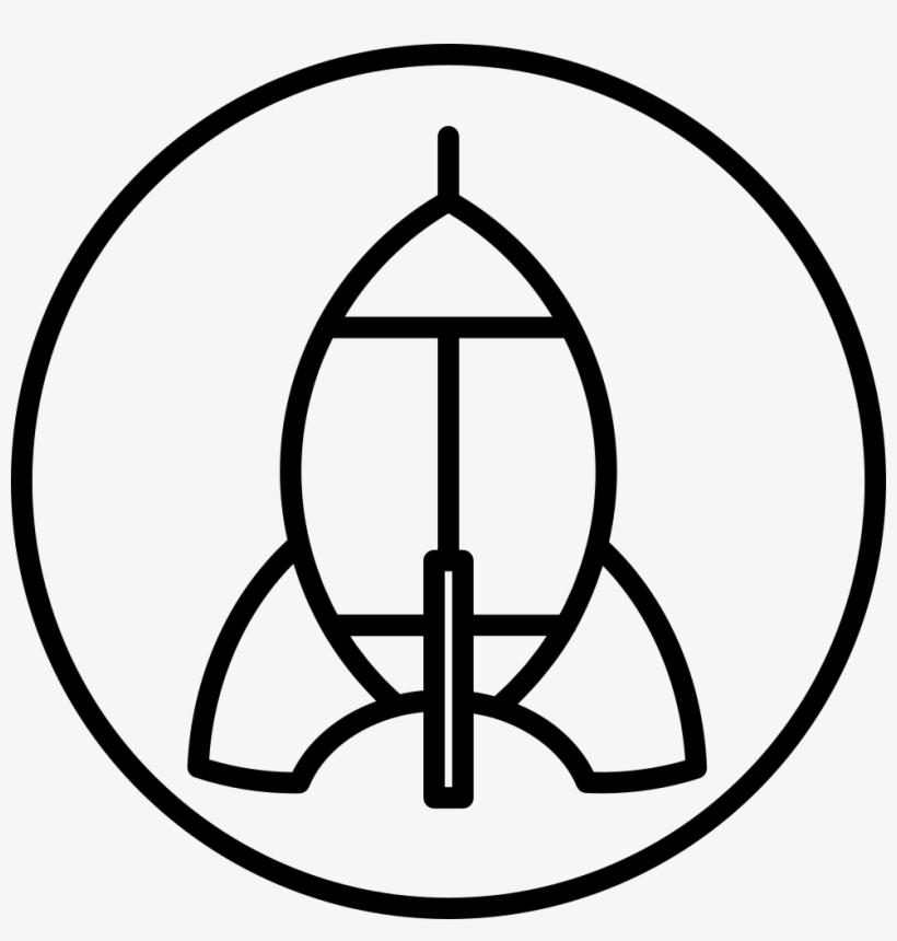 Rocket Ship Outline On Circle Background Comments, transparent png