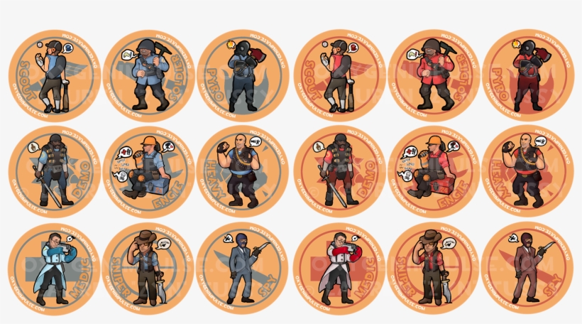 Each Button Measures - Tf2 All Characters Png, transparent png