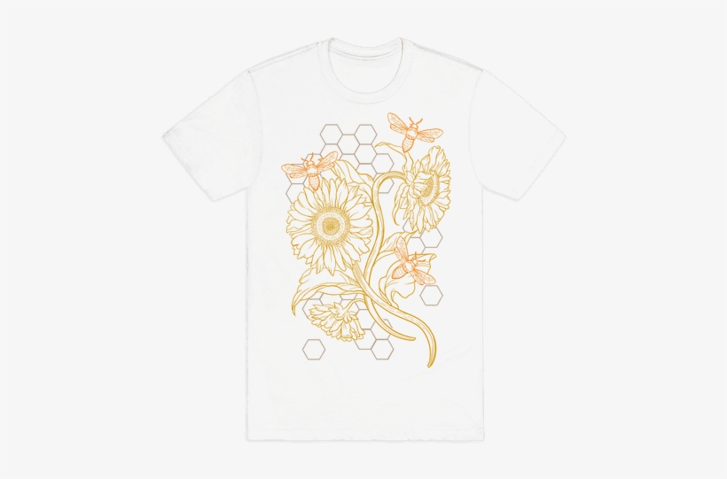 Honeybees & Sunflowers Mens T-shirt - Artist, transparent png