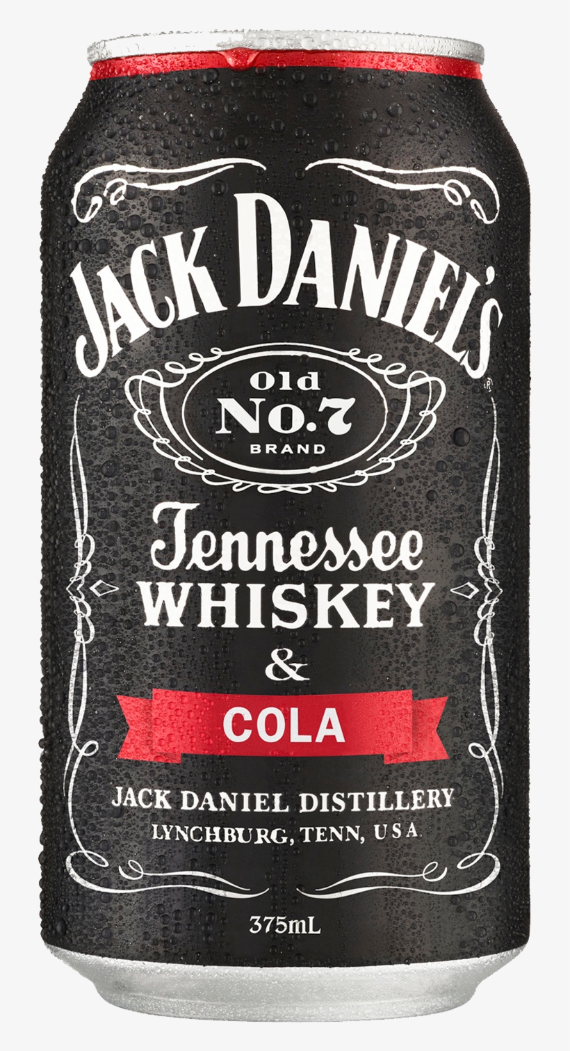 Jack Daniel's Tennessee Whiskey & Cola Cans 10 Pack - Jack Daniel's Tennessee Whiskey & Cola Can 375ml, transparent png