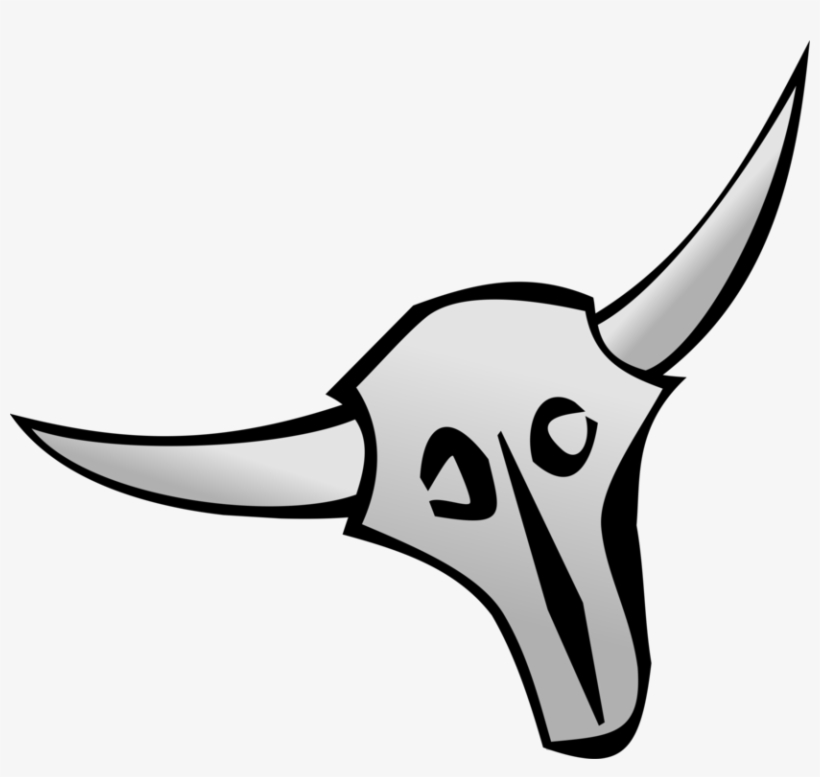 Cattle Bull Skull Drawing Horn - Bull Cartoon Skull, transparent png