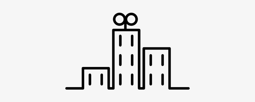 Buildings In The City Cartoon Outline Vector - Buildings Outline Svg, transparent png