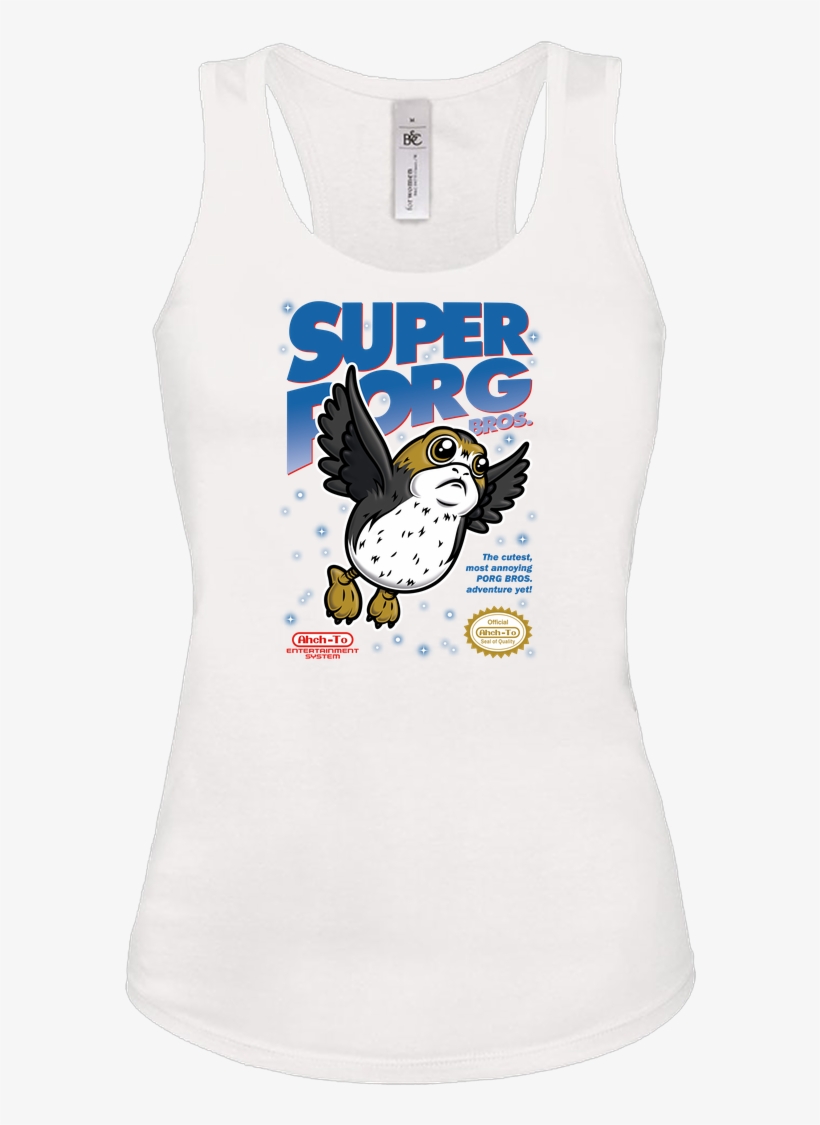 Olipopart Super Porg Bros T-shirt Tanktop White - Gommehd, transparent png