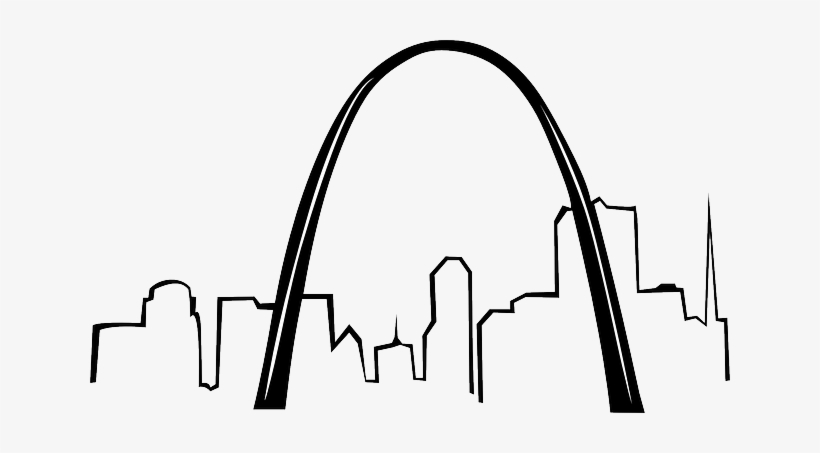 City, Black, Gateway, Outline, Saint, Drawing, Sketch - St Louis Arch Clip Art, transparent png