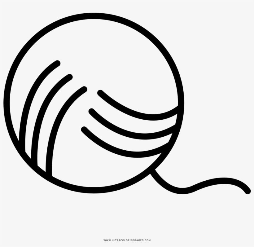Yarn Ball Coloring Page - Line Art, transparent png