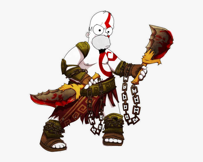 Homer Kratos At Your Service - Homer Simpson God Of War, transparent png