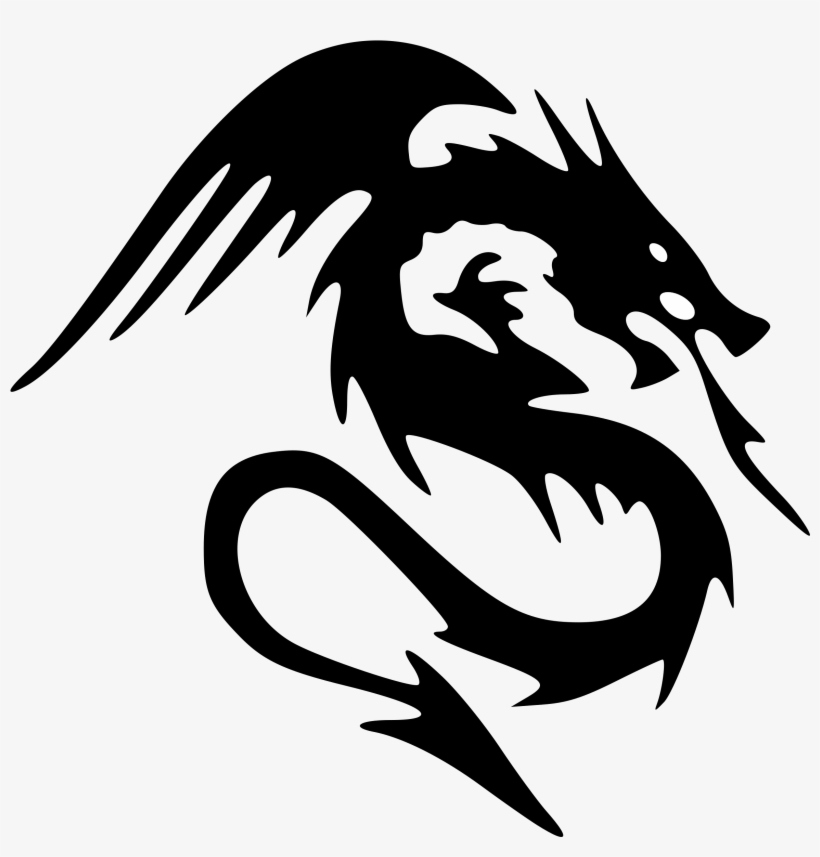 Black And White Dragon Clip Art, transparent png