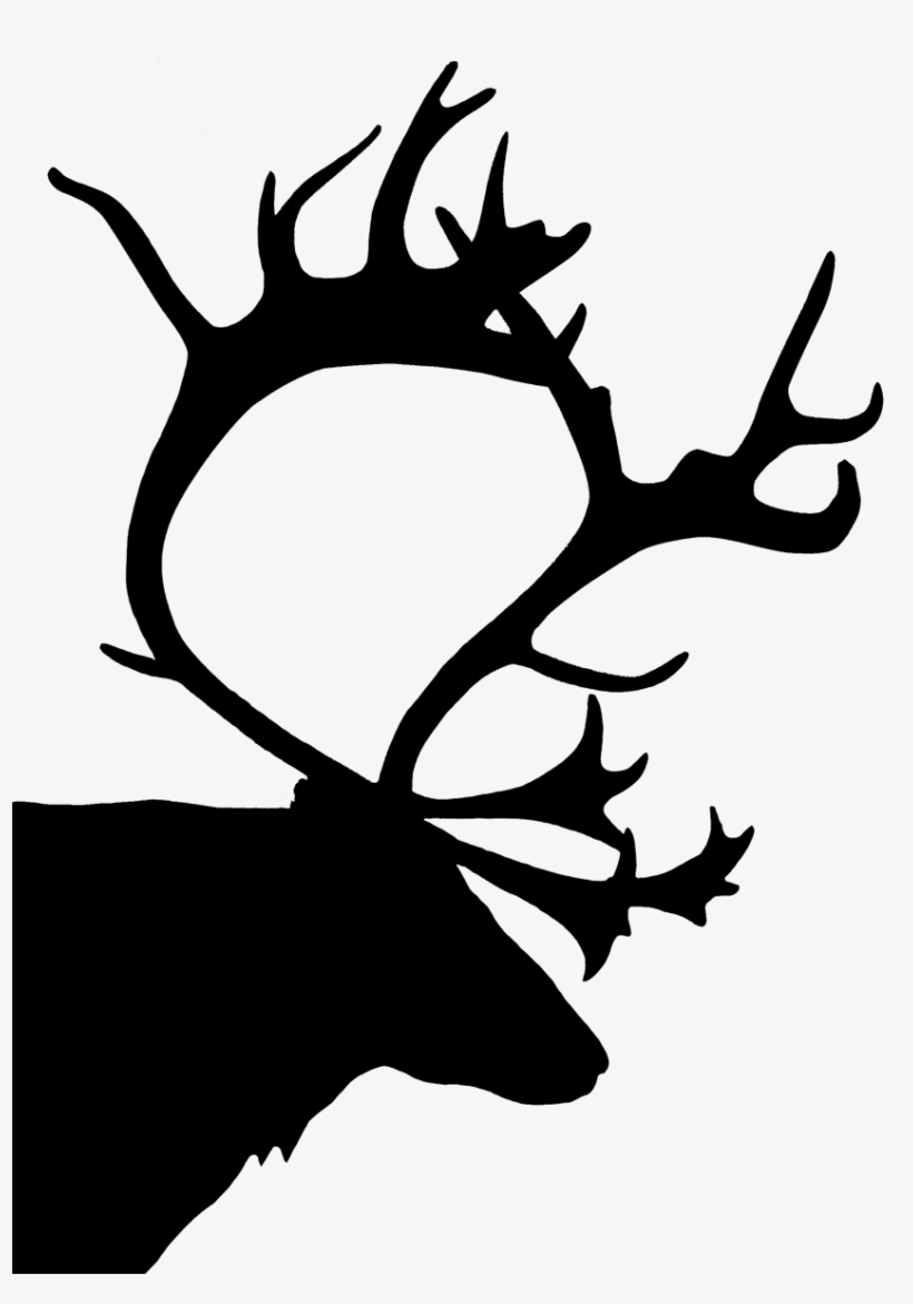 Reindeer Head Silhouette - Christmas Wreath Png Silhouette, transparent png