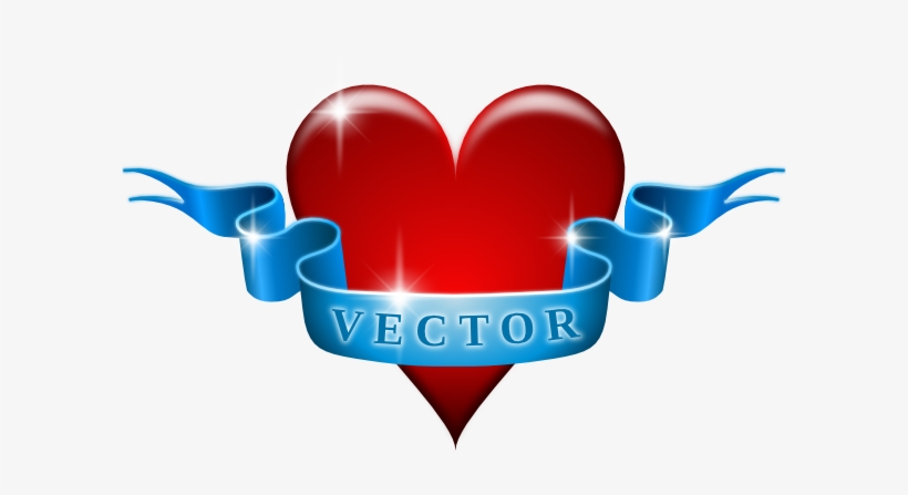 Heart And Ribbon Svg Clip Arts 600 X 367 Px, transparent png