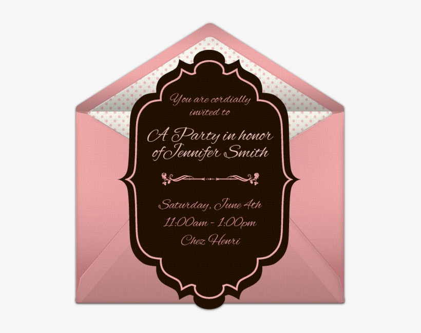 Fancy Die Cut Online Invitation - Label, transparent png