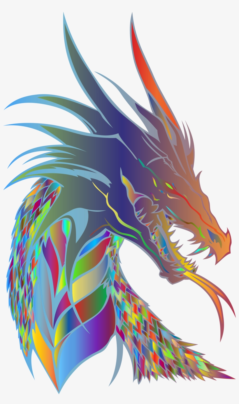 Prismatic Big Image Png - Mythical Creature Head Dragon, transparent png