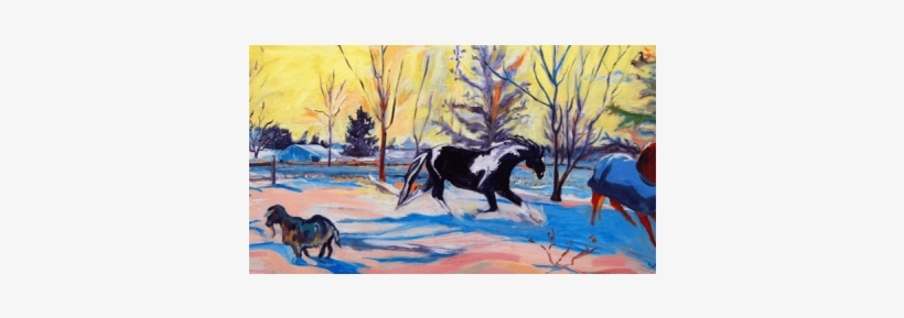 Horses On A Winter Evening - Horse, transparent png