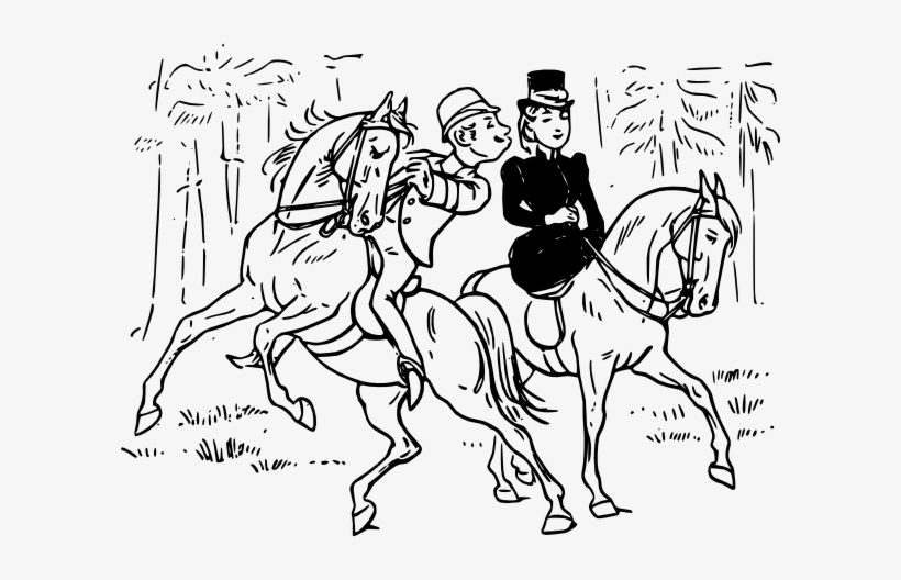 How To Set Use Couple Riding Horses Clipart, transparent png
