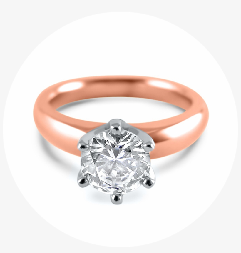 Rose Gold 6 Prong Tulip Head Forever One Engagement, transparent png