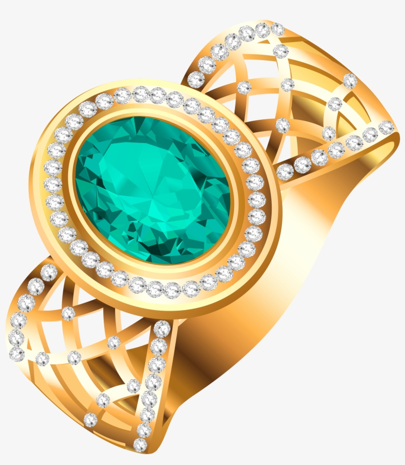 Jewelry Clipart Diamond Ring - Golden Ring Png, transparent png