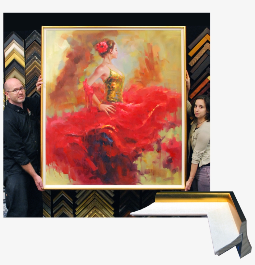 Framed Flamenko Dancer Oil On Canvas - California, transparent png