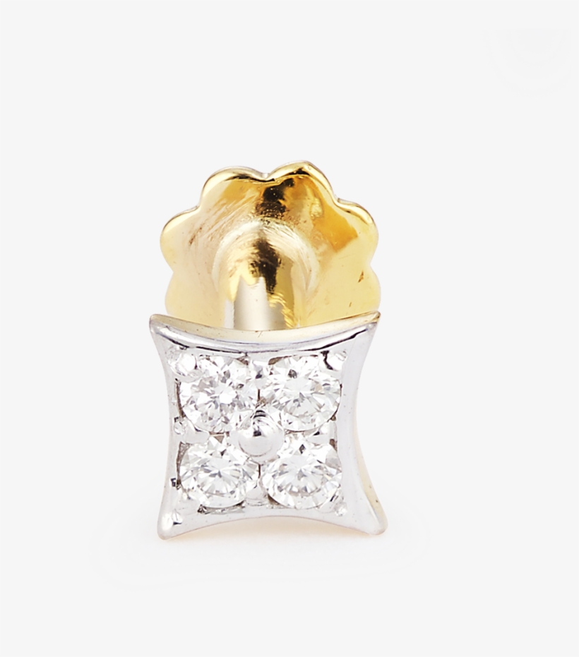 18ct Yellow Gold Diamond Nose Pin - Engagement Ring, transparent png