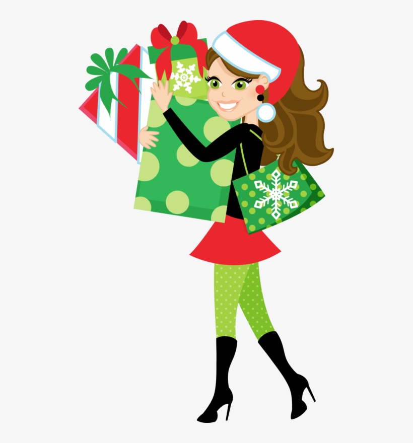 Christian Women Networking Png Girl Christmas Shopping - Christmas Shopping Clip Art, transparent png