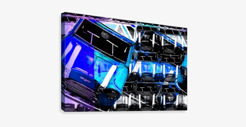 Psychedelic Mini Cooper Blue Sport Car Abstract Background - Abstract Background Transport Png, transparent png