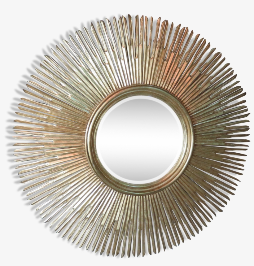Sun Gilded Carved Wood Mirror 125x125cm - Miroir Soleil, transparent png