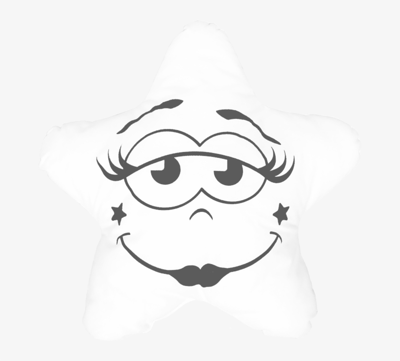 Star Pillow With Smiley Faces That Glows In The Dark - Cartoon, transparent png
