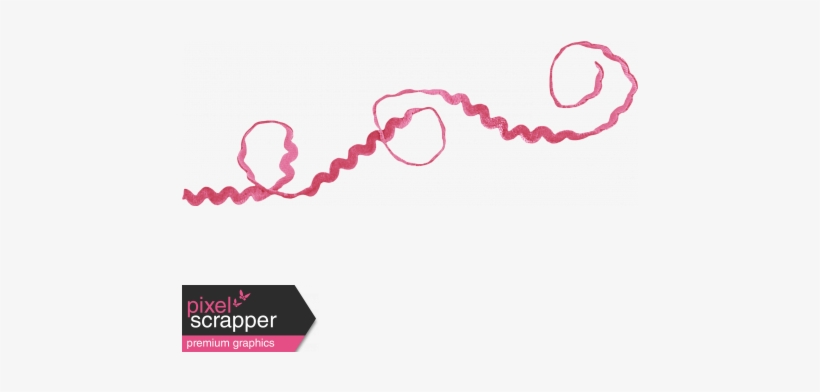 Pink Velvet Ricrac Ribbons Kit - Digital Scrapbooking, transparent png