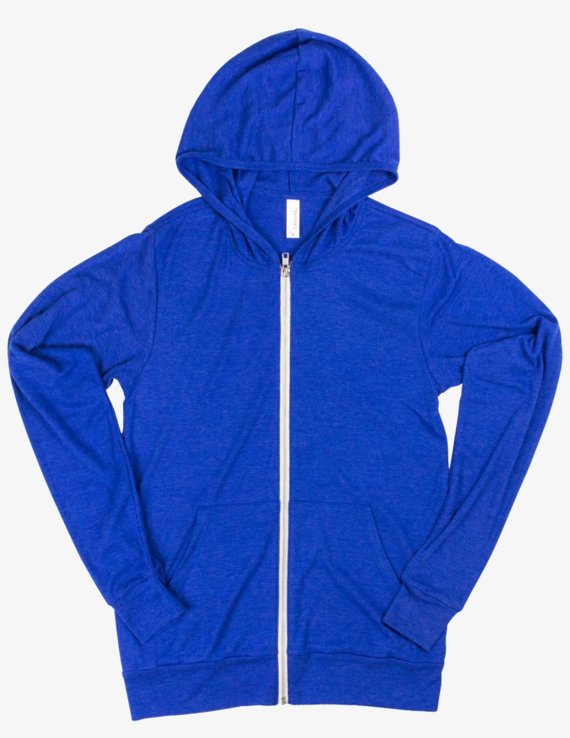 True Royal Triblend Canvas - Blue Zipper Hoodie Png, transparent png