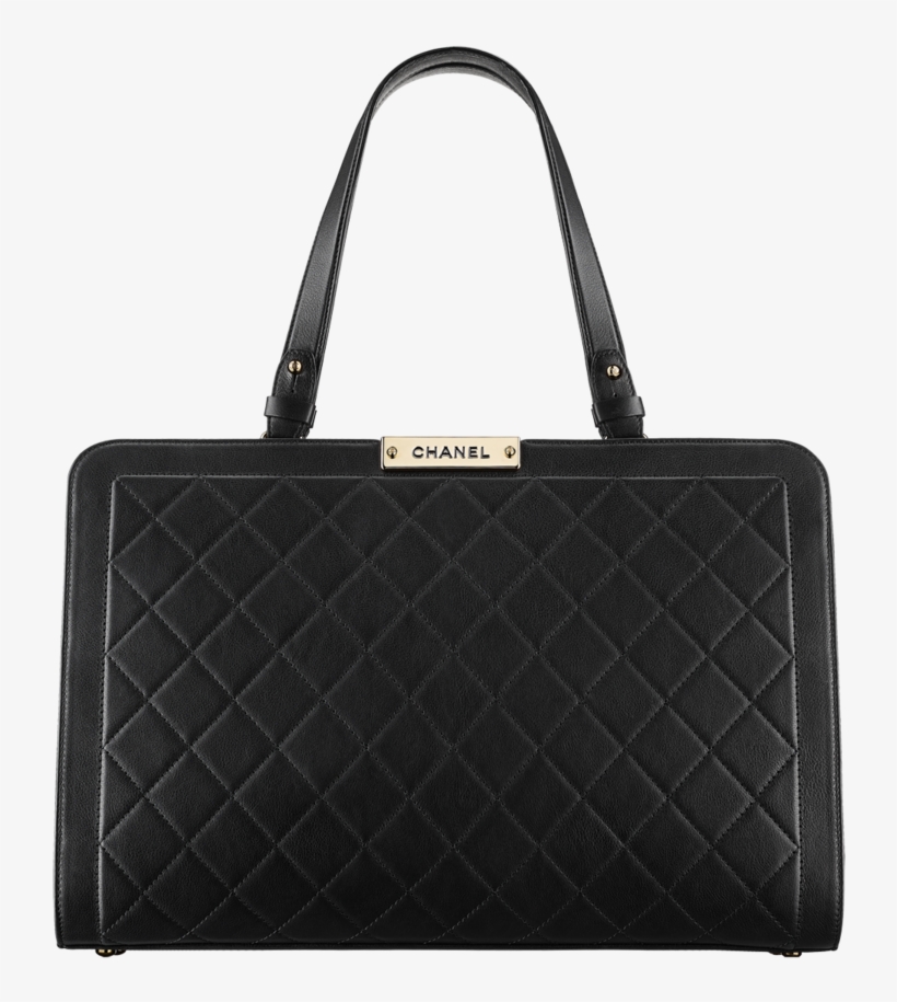 Large Shopping Bag, Calfskin & Gold Tone Metal Black - Italian Leather Tote Blue, transparent png