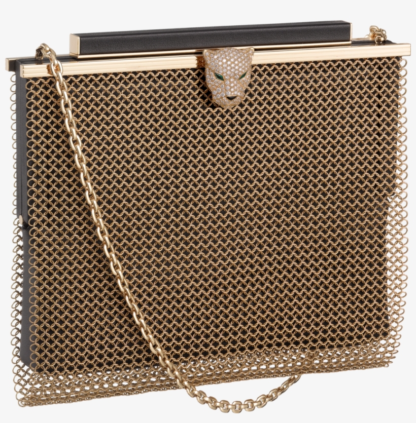 Panthère De Cartier Bag, Chain Mailyellow Gold, Diamonds, - Panthère De Cartier Bag Chain Mail, transparent png