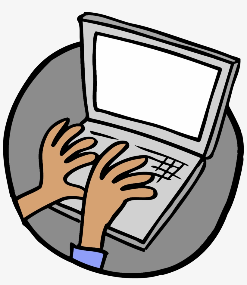 Laptop In Use, transparent png